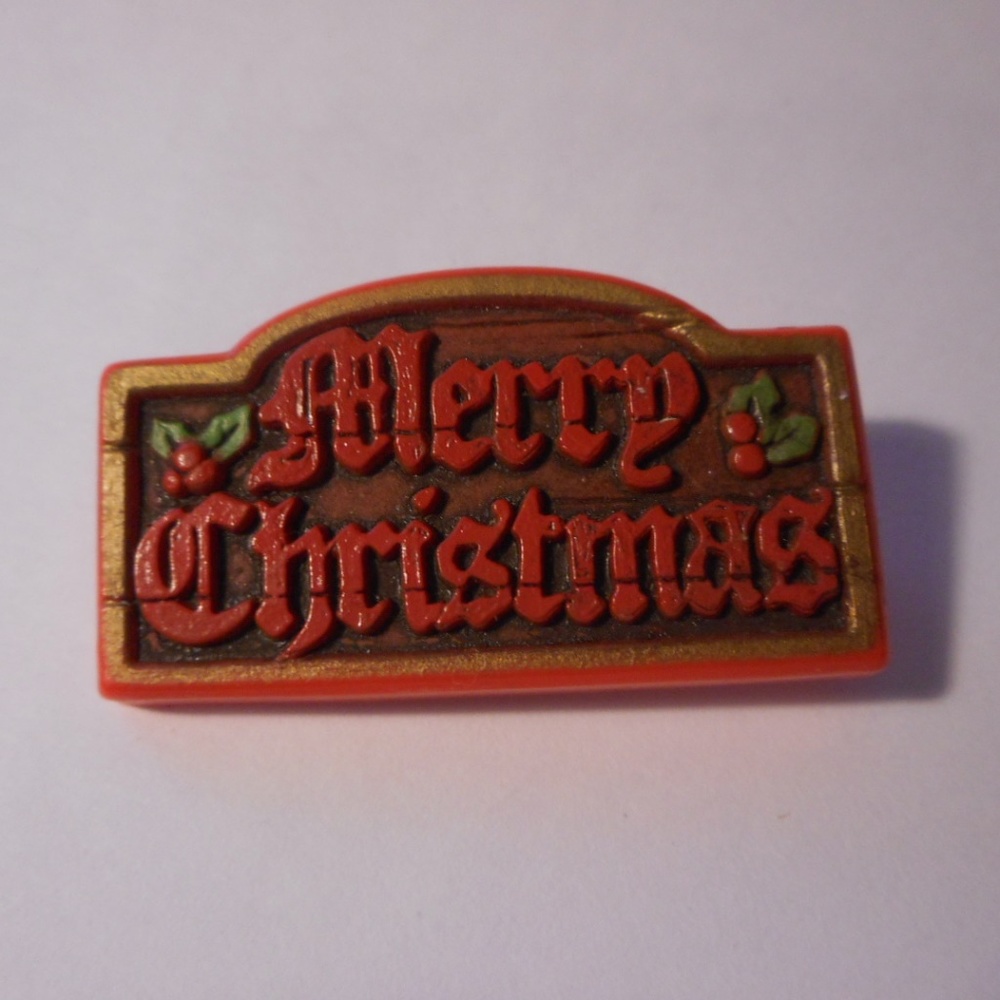 Vintage Hallmark Merry Christmas Plastic Pin